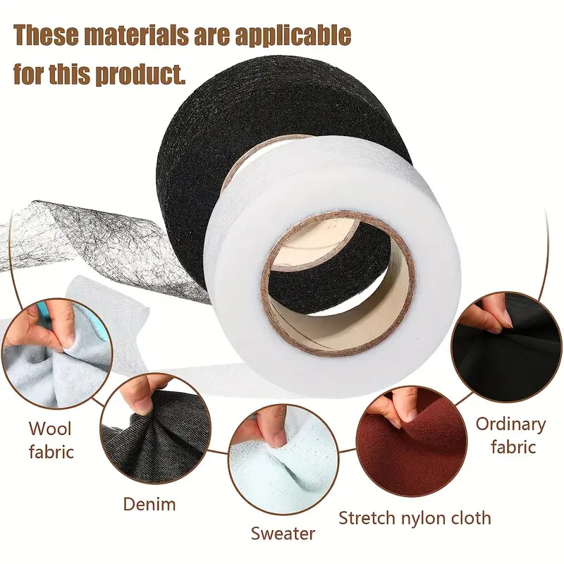 Hem Tape Fusible - 4 rolki żelazko na taśmie obszywającej