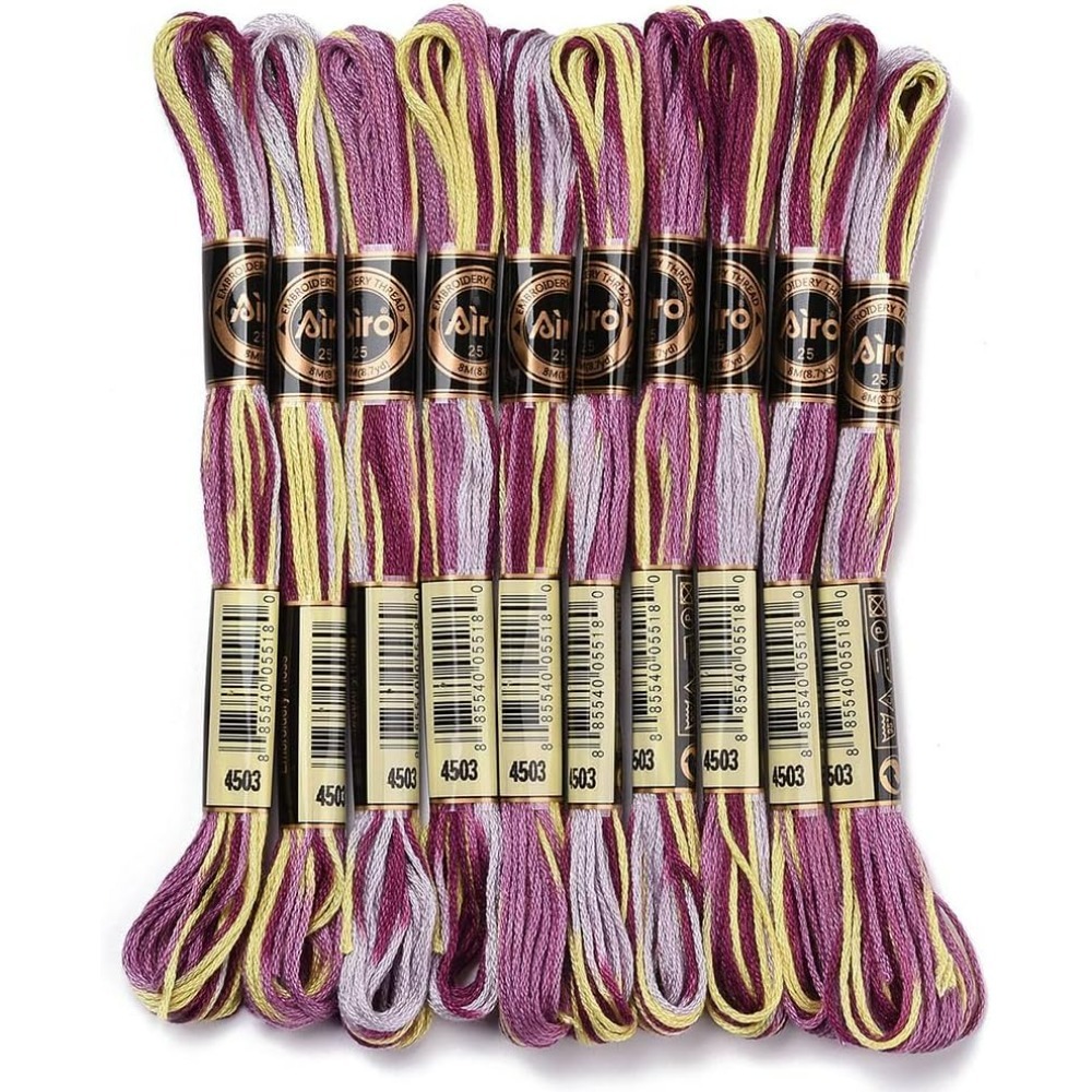 Embroidery Floss Thread - 6 nici fioletowa różnokolorowa nić do