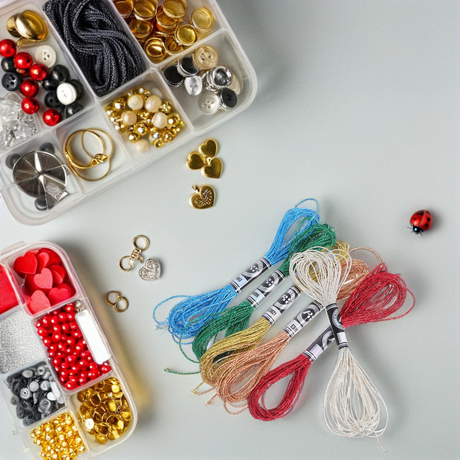 Embroidery Floss Thread - 6 sztuk luksusowych metalicznych nici do