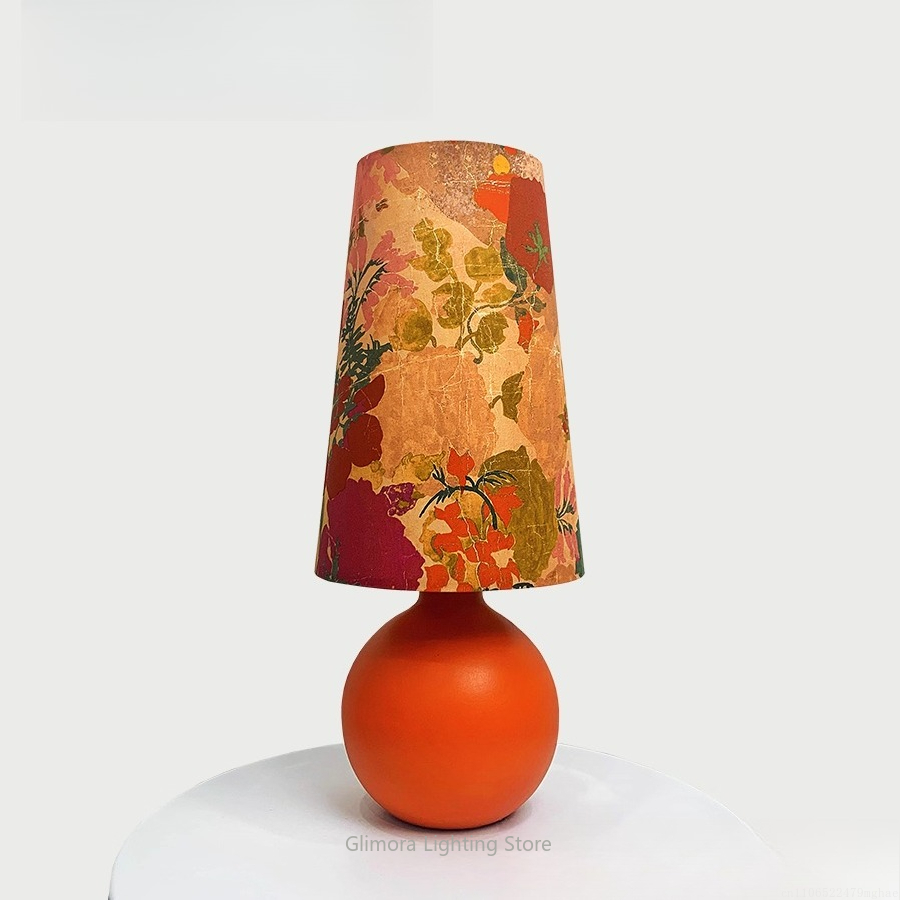 Century Textile & Sewing Supply Hours - Lampa stołowa Orange Sphere: tkanina UK