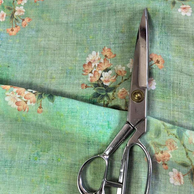 Sewing Custom - 1 jard zielonej tkaniny z nadrukiem