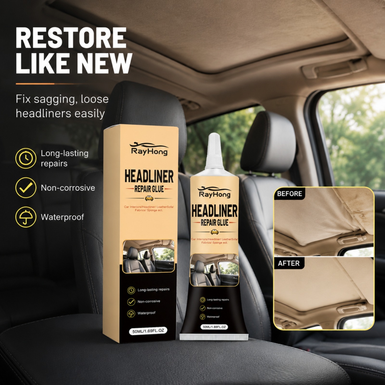 Klej do naprawy podsufitki sam – Fabric Glue Bond recenzja i cena