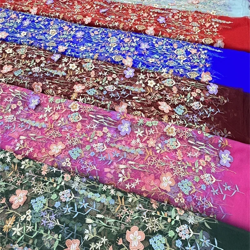 3D kwiatowy haftowany tiul tka – Textile And Sewing Materials recenzja i cena