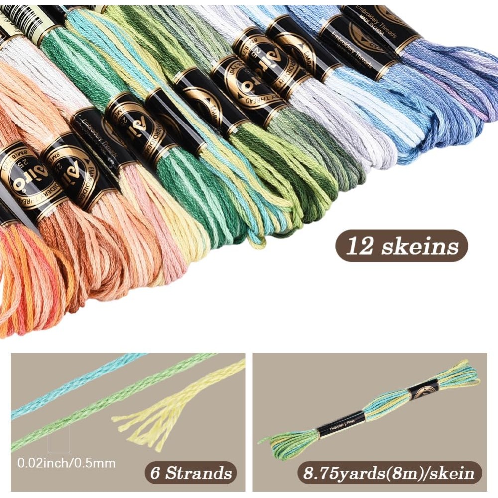 12 motków, 105 jardów, mulina  – Embroidery Floss Thread recenzja i cena